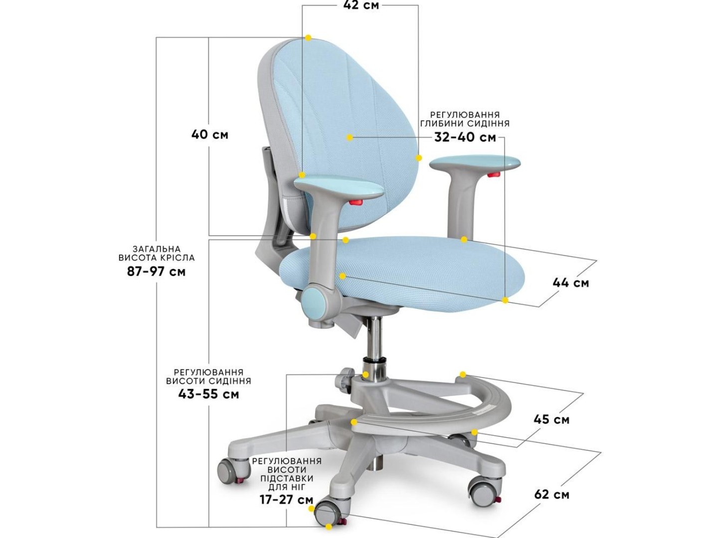 Крісло дитяче Evo-kids Mio KBL (Y-407 KBL) — фото 3